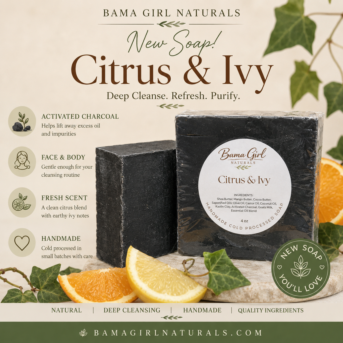 Luxury natural body soap