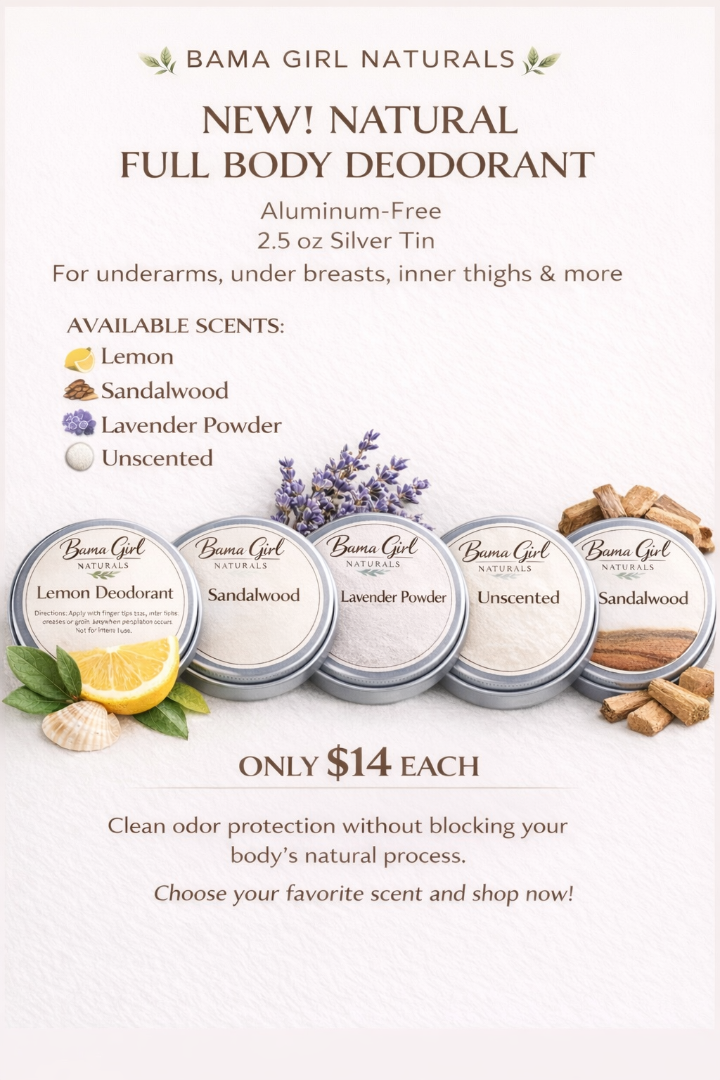 Bama Girl Naturals Aluminum-Free Body Deodorant