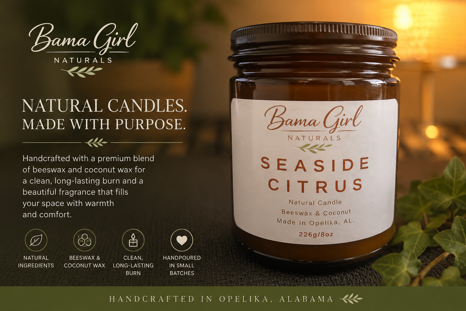 Natural Luxury Candle – 8 oz